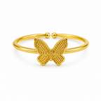 Anel Ajustável Borboleta Banhado a Ouro 18K