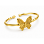 Anel Ajustável Borboleta Banhado a Ouro 18K
