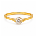 Anel Solitário Minimalista com Zircônia Banhado a Ouro 18K