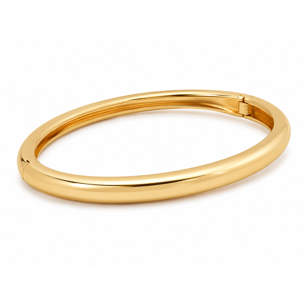 Bracelete Oval Dourado Liso