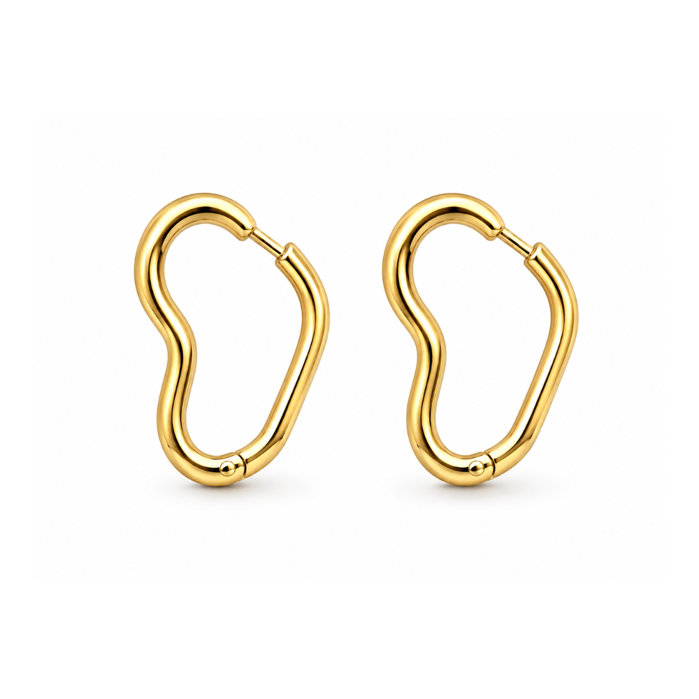 Brinco Argola Coração Banhado a Ouro