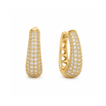 Brinco Argola Cravejada com Zircônias Banhado a Ouro