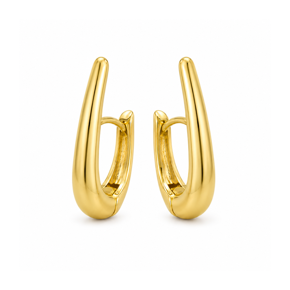 Brinco Argola Gota Lisa Banhado a Ouro