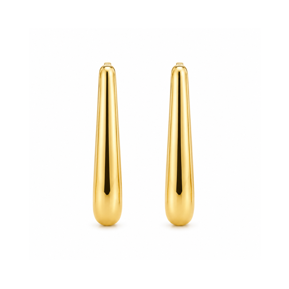 Brinco Argola Gota Lisa Banhado a Ouro