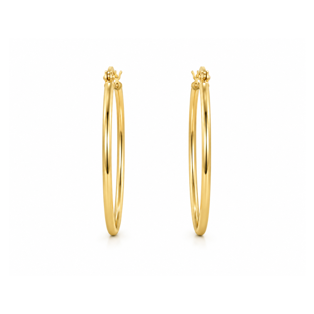 Brinco Argola Grande Lisa Banhado a Ouro