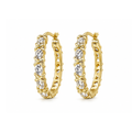 Brinco Argola com Zircônias Redondas Banhado a Ouro