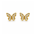 Brinco Borboleta com Zircônias Banhado a Ouro