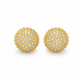 Brinco Esfera Cravejada com Zircônias Banhado a Ouro