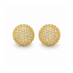 Brinco Esfera Cravejada com Zircônias Banhado a Ouro