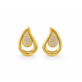 Brinco Gota Vazada com Zircônias Banhado a Ouro 18K