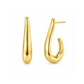 Brinco Meia Argola Gota Lisa Banhado a Ouro