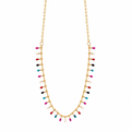 Choker Colorida com Gotas Esmaltadas Banhada a Ouro 18K