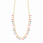 Choker Colorida com Gotas Esmaltadas Banhada a Ouro 18K