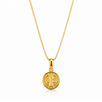 Colar Medalha de São Bento Banhado a Ouro 18K