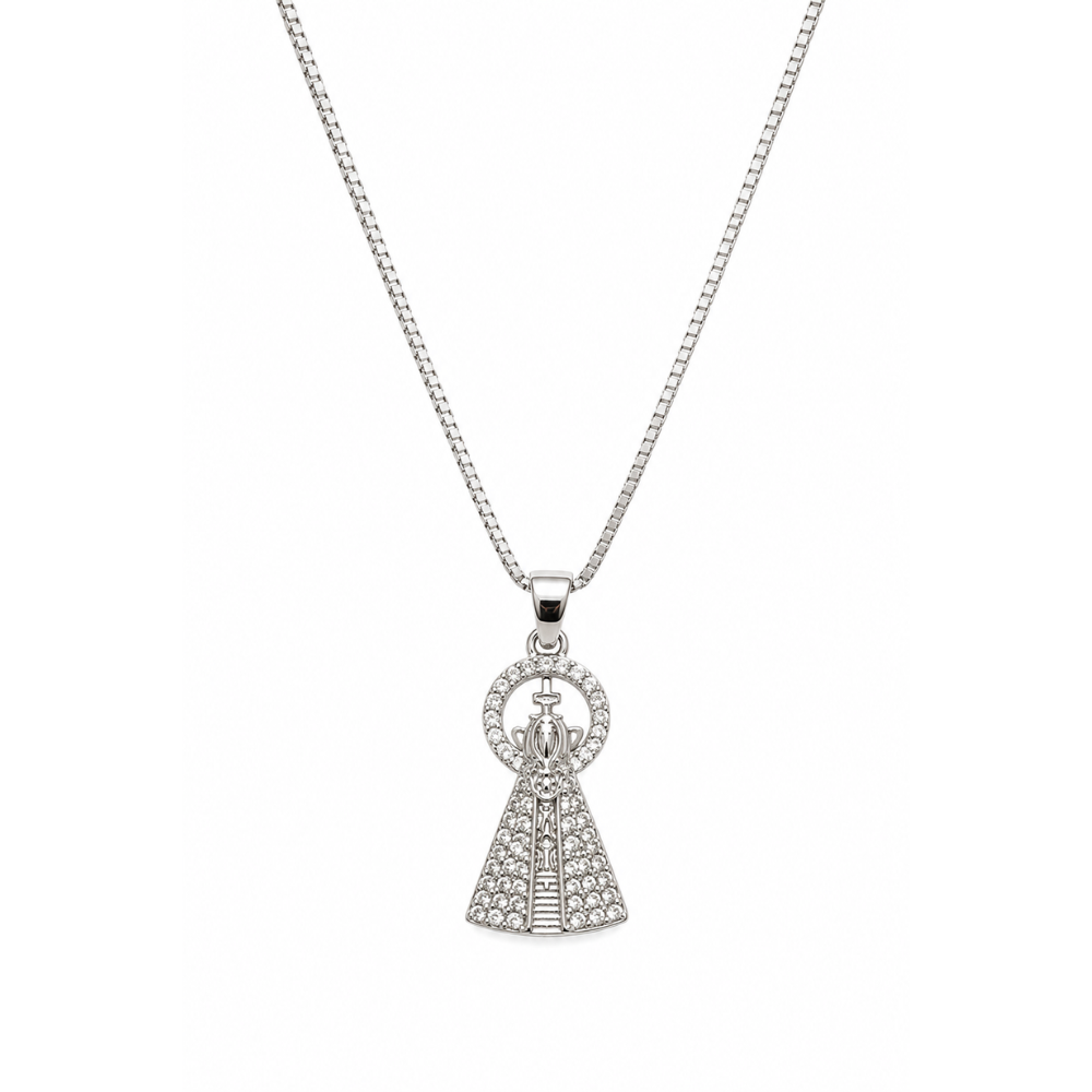 Colar Nossa Senhora Aparecida Prata 925