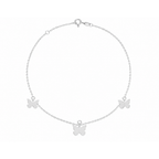 Pulseira Borboletas Prata Delicada