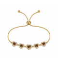 Pulseira Corações com Zircônia Nude Banhada a Ouro 18K