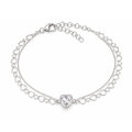 Pulseira Dupla Corações com Cristal