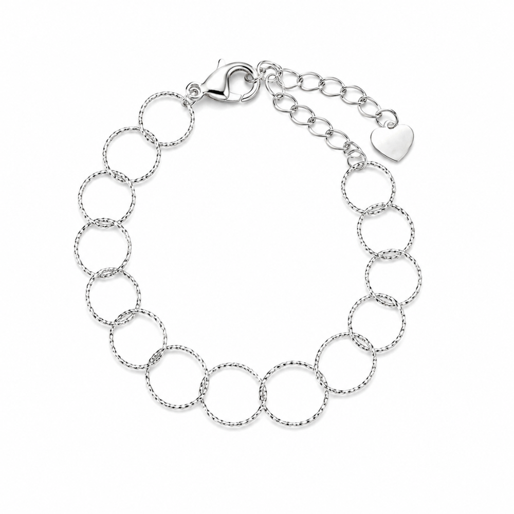 Pulseira Elos Redondos em Prata 925