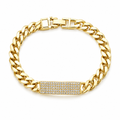Pulseira Grumet com Placa Cravejada em Zircônias